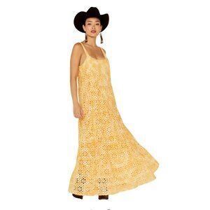 Jen's Pirate Booty Women's Flower Power Eyelet Lace Maxi Dress - SSP22-18 GOLD